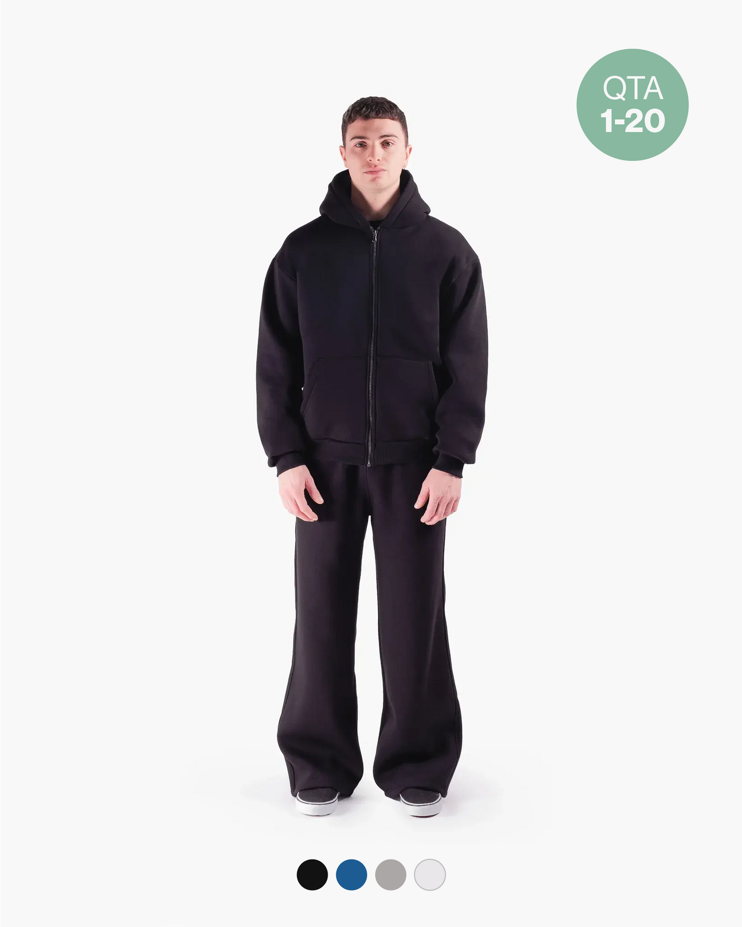 BOXY ZIP HOODIE 330GSM QTA 1-20