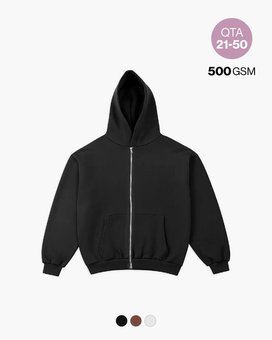 BOXY ZIP HOODIE 500GSM QTA 21-50