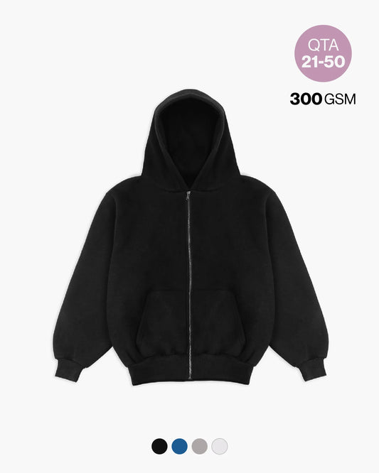 BOXY ZIP HOODIE 330GSM QTA 21-50