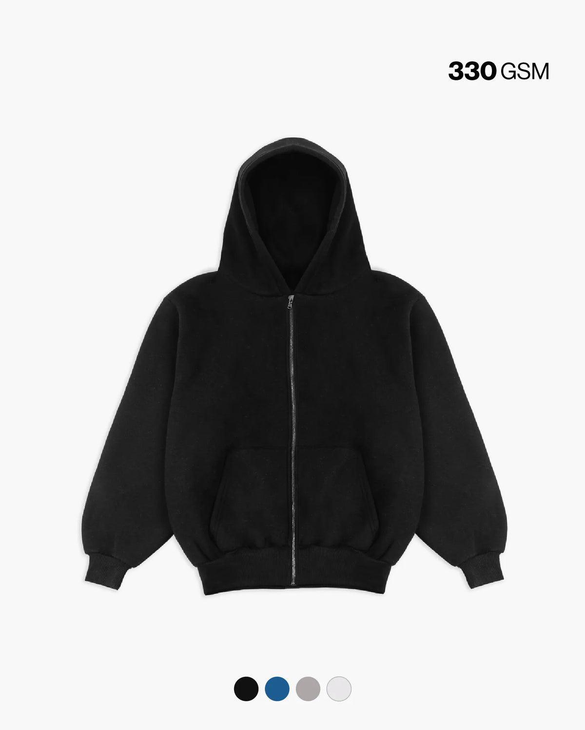 BOXY ZIP HOODIE 330GSM QTA 1-20