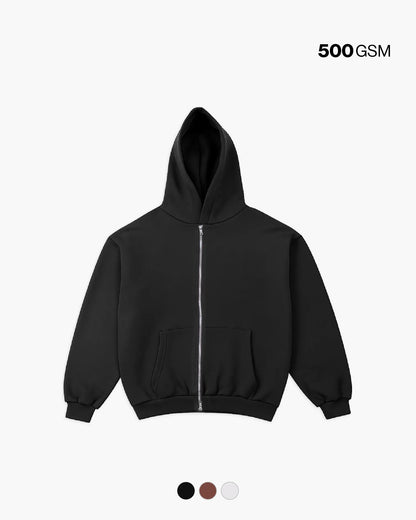 BOXY ZIP HOODIE 500GSM QTA 1-20