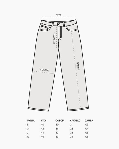 BAGGY DENIM PANT 14OZ QTA 21-50